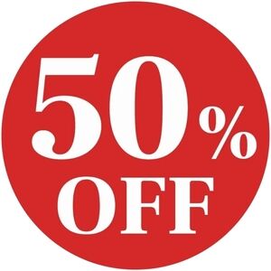 Red 50% Off Sale Sign